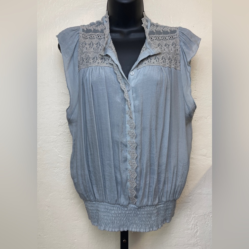 Isabella Rodriguez Lace Crochet Short‎ Sleeve Blouse